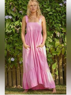 Free People Isabella Maxi Dress Boho Summer Vacation Resort Lightweight Sz Small